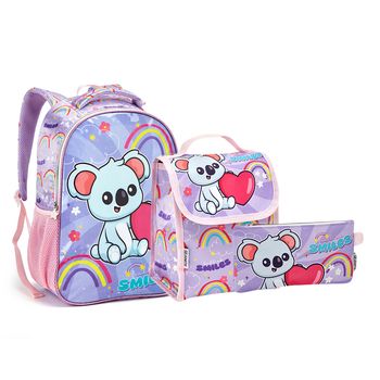 Kit-Mochila---Lancheira---Estojo-Lilas-Kids-Coala-|-Seanite-Tamanho--UN---Cor--LILAS-0